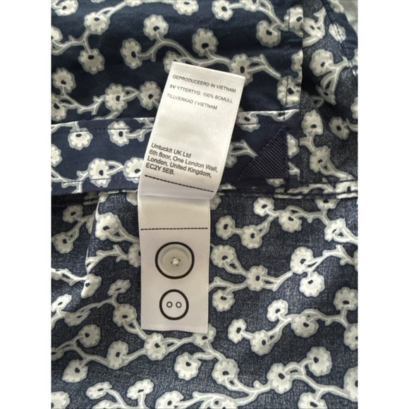 UNTUCKit Azal Short Sleeve Button Up Blue Floral Lightweight Men's L Reg Fit EUC - Picture 6 of 6